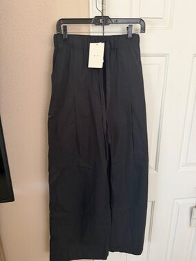 A.L.C. Black Wide-Leg Drawstring Chinos